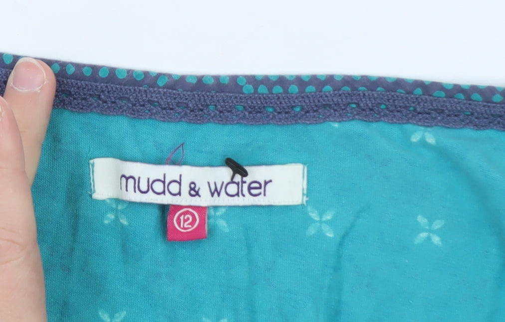 Mudd & Water Women’s Blue Geometric A-Line Cotton Dress Size 12