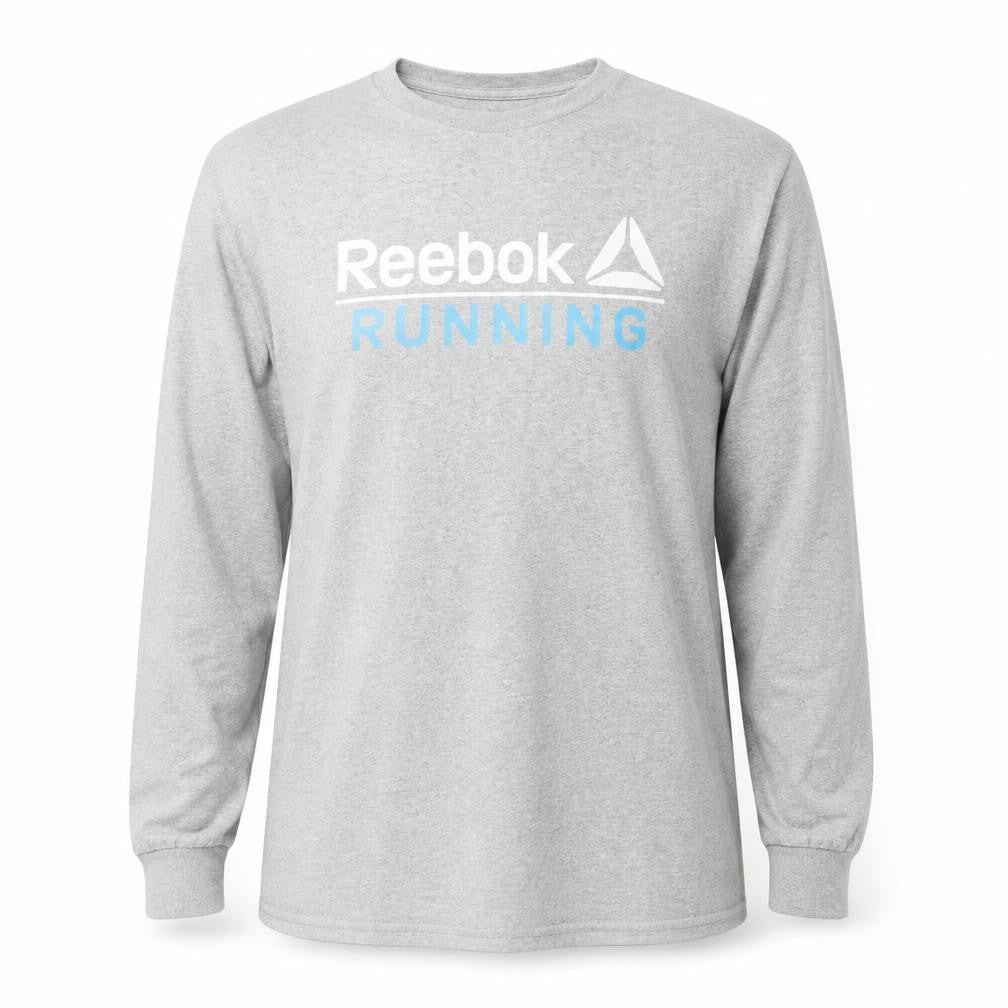 Reebok Men's Grey Long Sleeve Running T-Shirt Size L