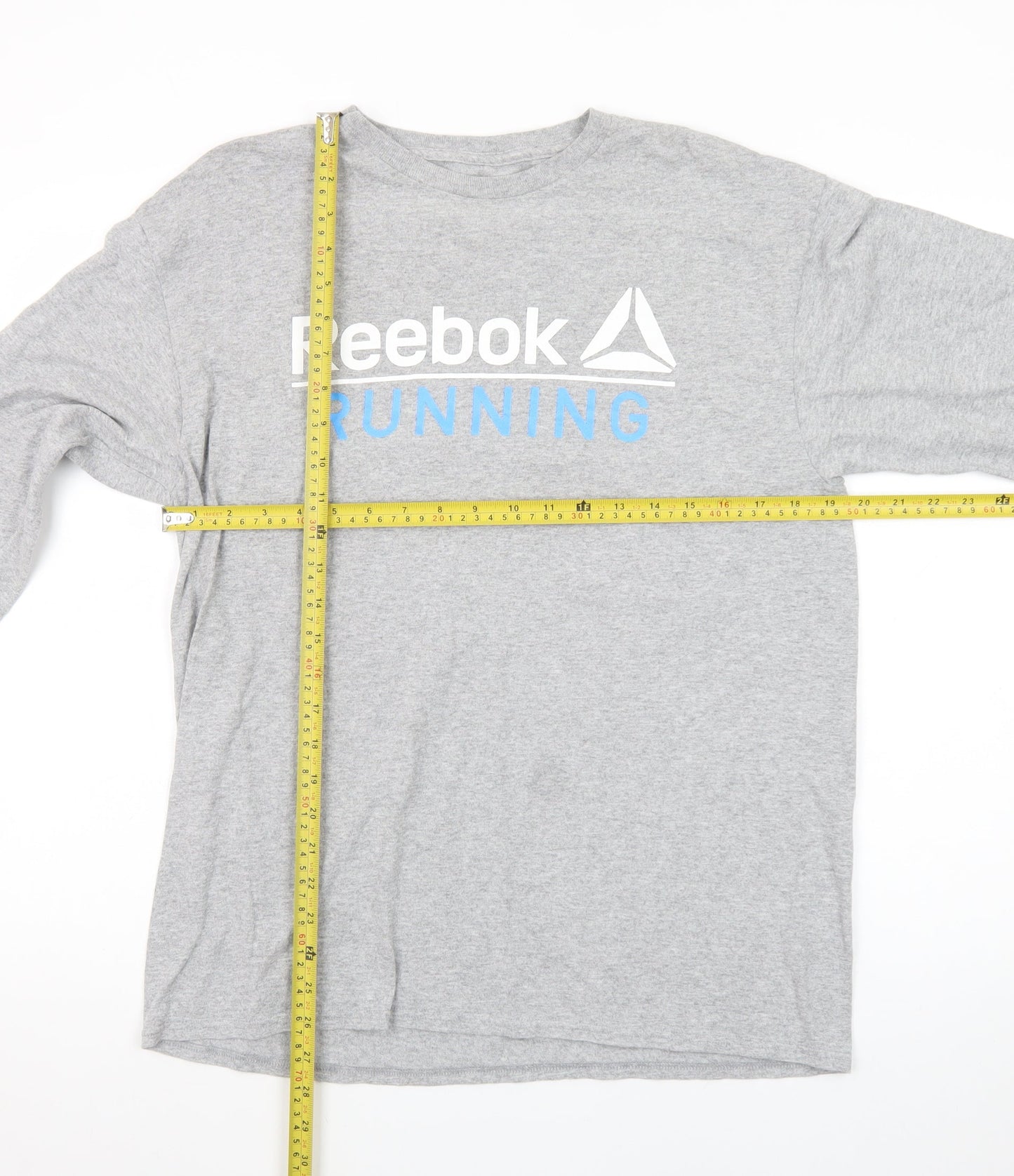 Reebok Men's Grey Long Sleeve Running T-Shirt Size L