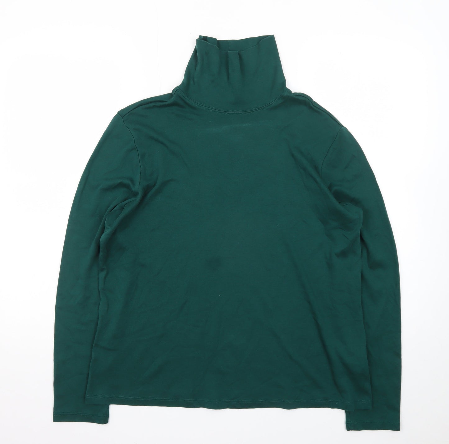 L.L.Bean Men's Green XL Roll Neck Long Sleeve Cotton T-Shirt
