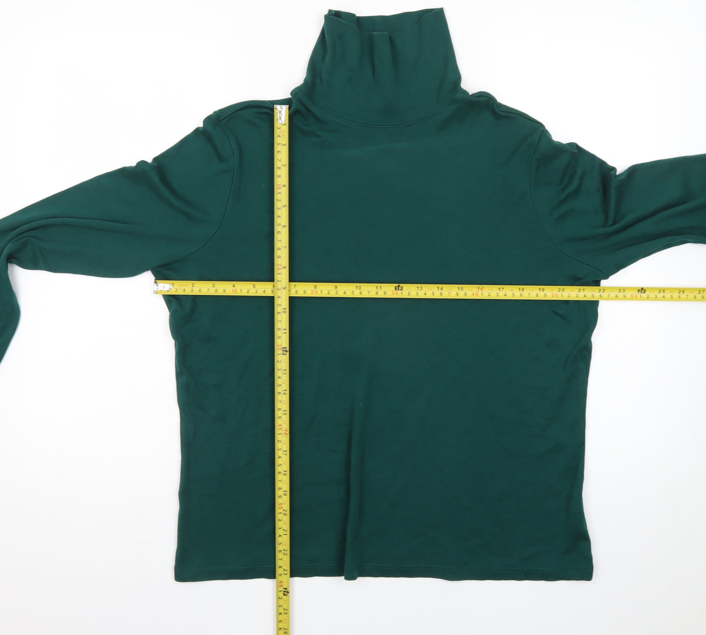 L.L.Bean Men's Green XL Roll Neck Long Sleeve Cotton T-Shirt