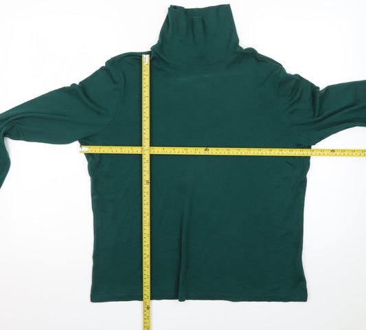 L.L.Bean Men's Green XL Roll Neck Long Sleeve Cotton T-Shirt