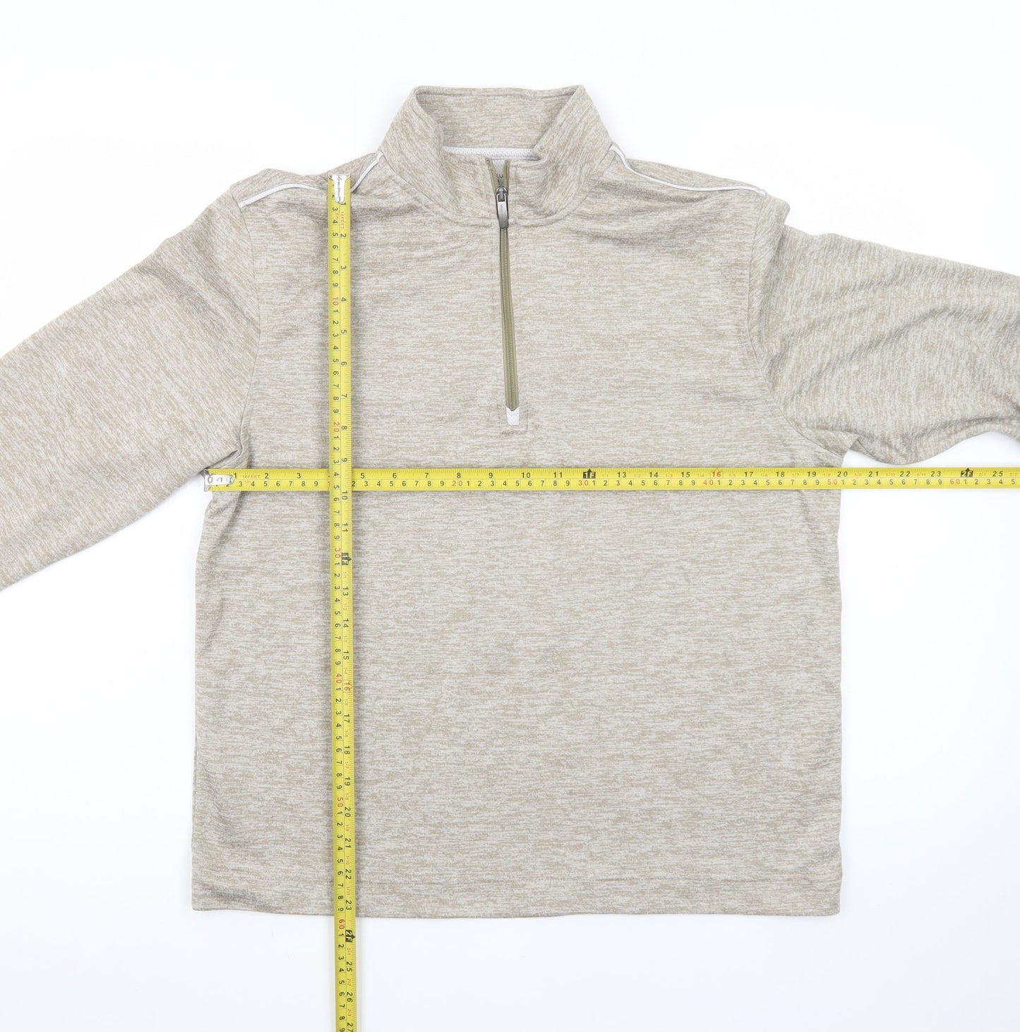 Van Heusen Men’s Beige Classic Fit 1/4 Zip Sweatshirt Size S