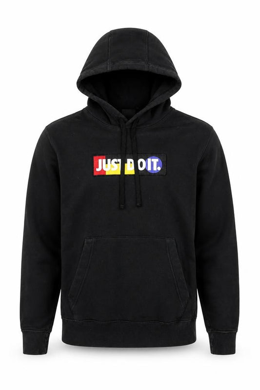 Nike Men's Black S Pullover Hoodie Just Do It Logo Fleece