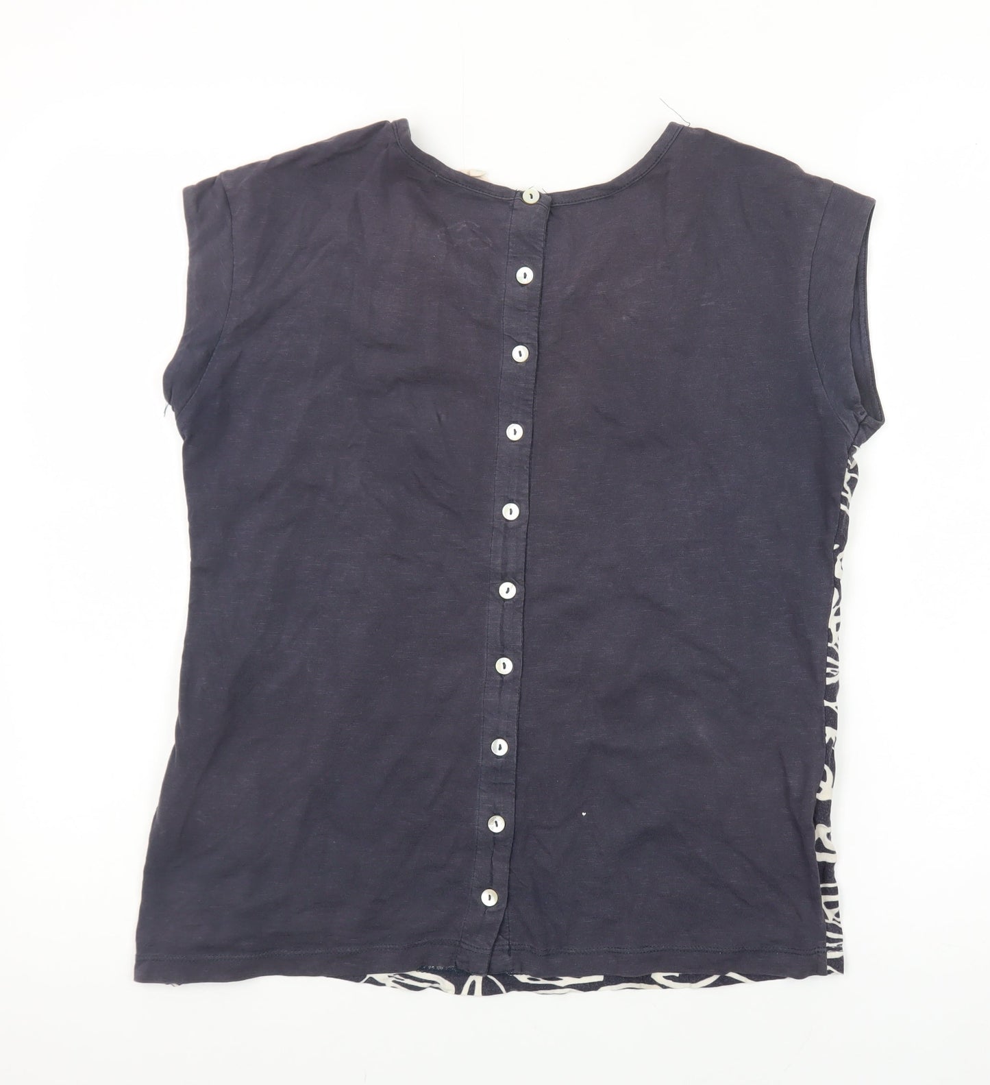 White Stuff Women’s Blue Short Sleeve Jersey Blouse Size 10