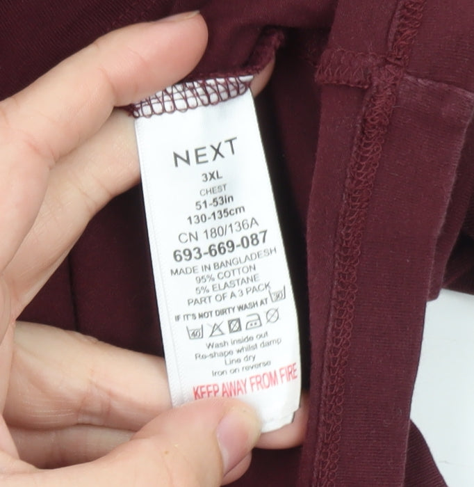 Next Men's Burgundy 3XL Cotton Stretch Short Sleeve Polo Shirt