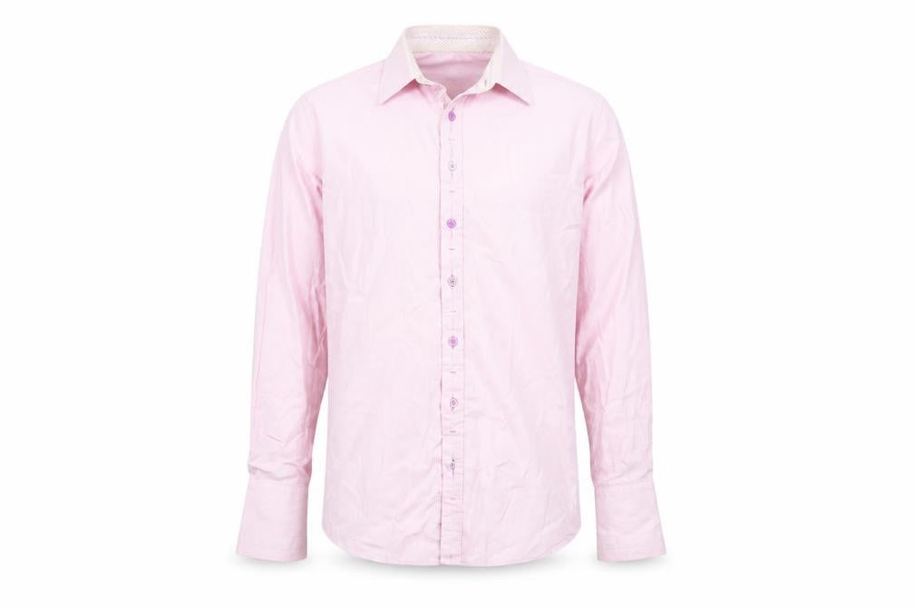 Jeff Banks Men's Pink Long Sleeve Button-Up Shirt 15.5in Limited Edition
