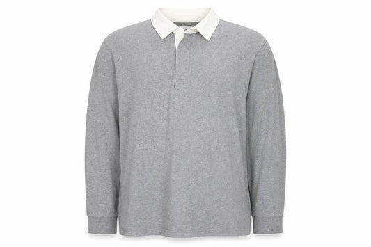 Goodfellow & Co Men's Grey Long Sleeve Polo Shirt XXL