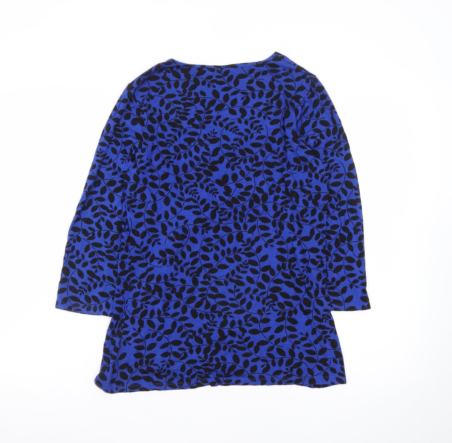 Marks and Spencer Womens Blue Floral Long Sleeve Tunic Blouse UK 14