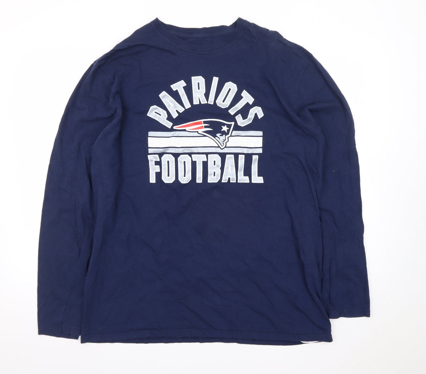 NFL Team Apparel Men's Blue XL Long Sleeve Patriots Football T-Shirt