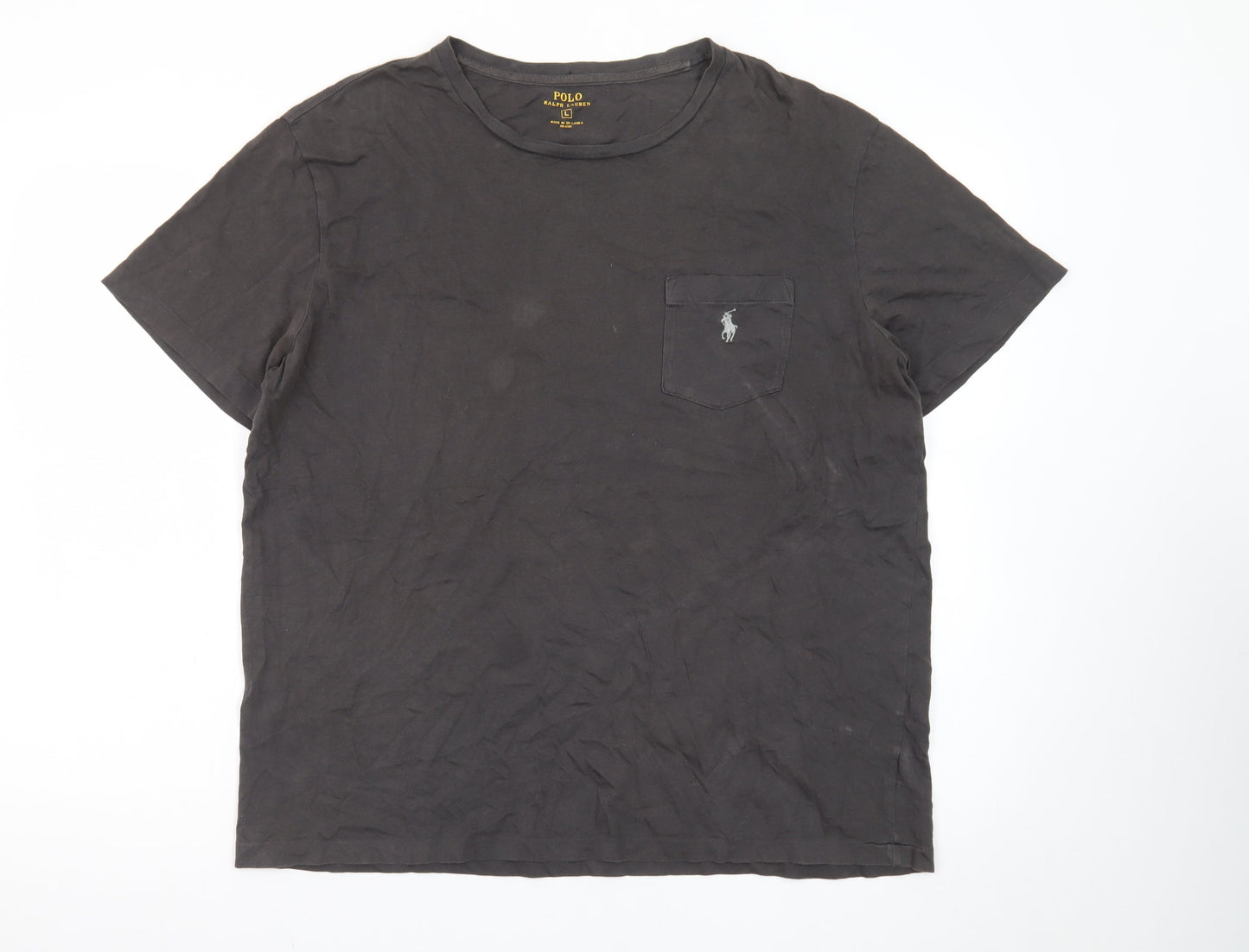 Polo Ralph Lauren Men's Black Cotton Crew Neck Short Sleeve T-Shirt L