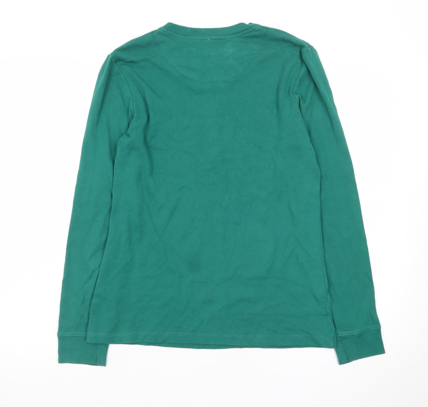 L.L.Bean Men's Green Long Sleeve Henley Cotton T-Shirt Size S