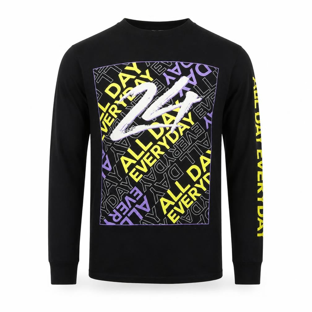 Launder Men's Black Long Sleeve Graphic T-Shirt Size L