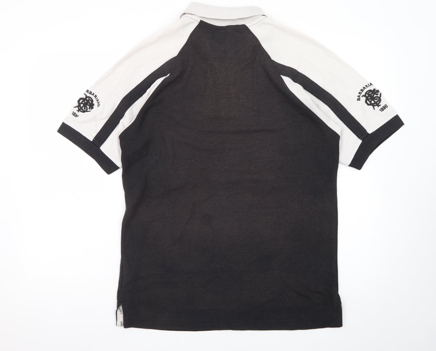 Cotton Traders Men's Black Rugby Polo Shirt Size M Sportswear