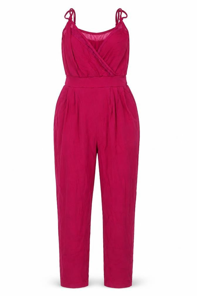 ASOS Women’s Pink Sleeveless Jumpsuit UK 4 Wrap Front Strappy Design