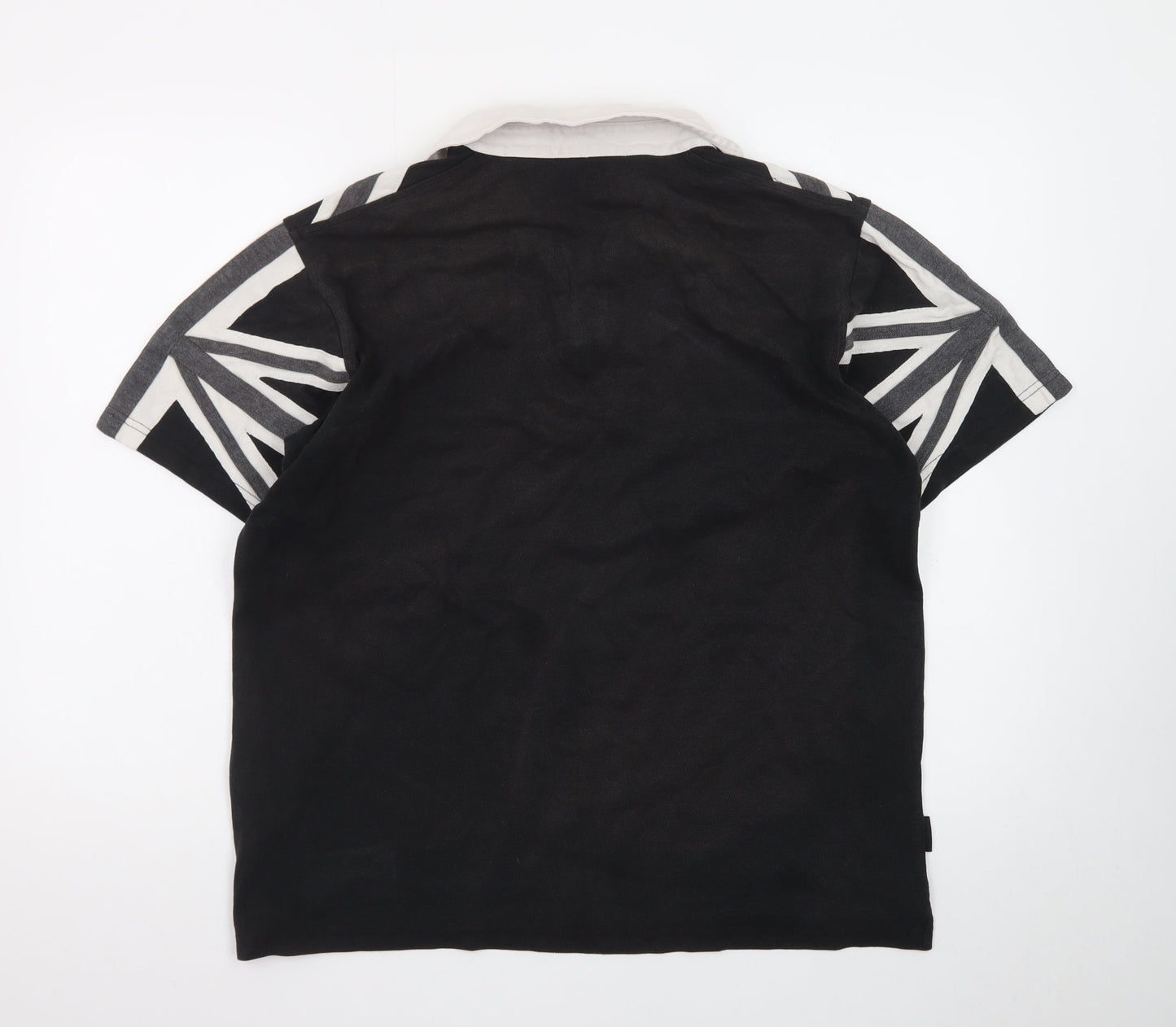 Guinness Men's Black Union Jack Polo Shirt Size M Cotton Regular Fit