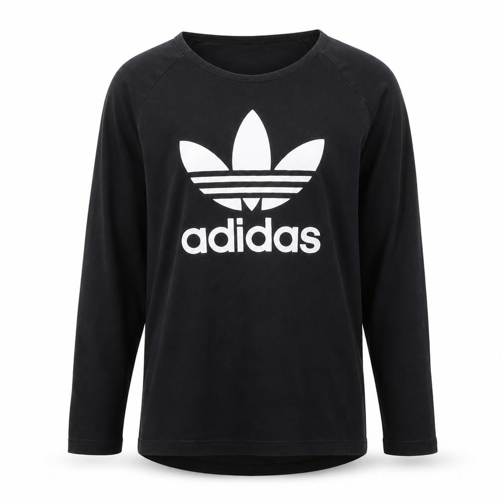 Adidas Men's Black Long Sleeve Crew Neck Graphic T-Shirt Size L