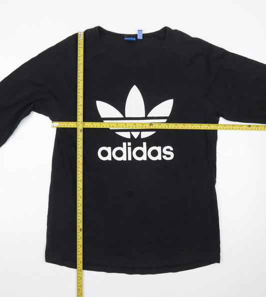 Adidas Men's Black Long Sleeve Crew Neck Graphic T-Shirt Size L