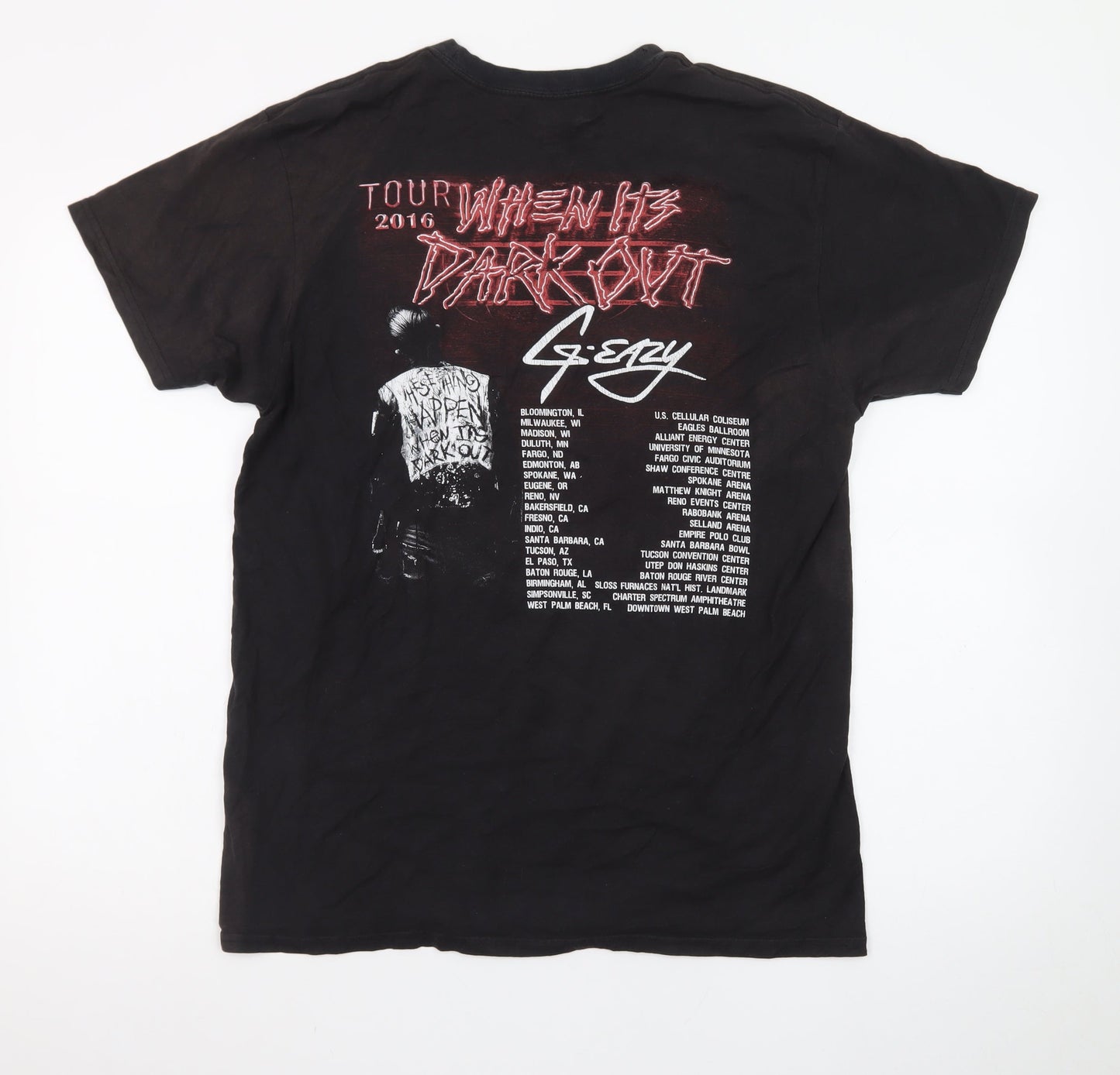 Hanes Men's Black G-Eazy 2016 Tour Graphic Cotton T-Shirt M
