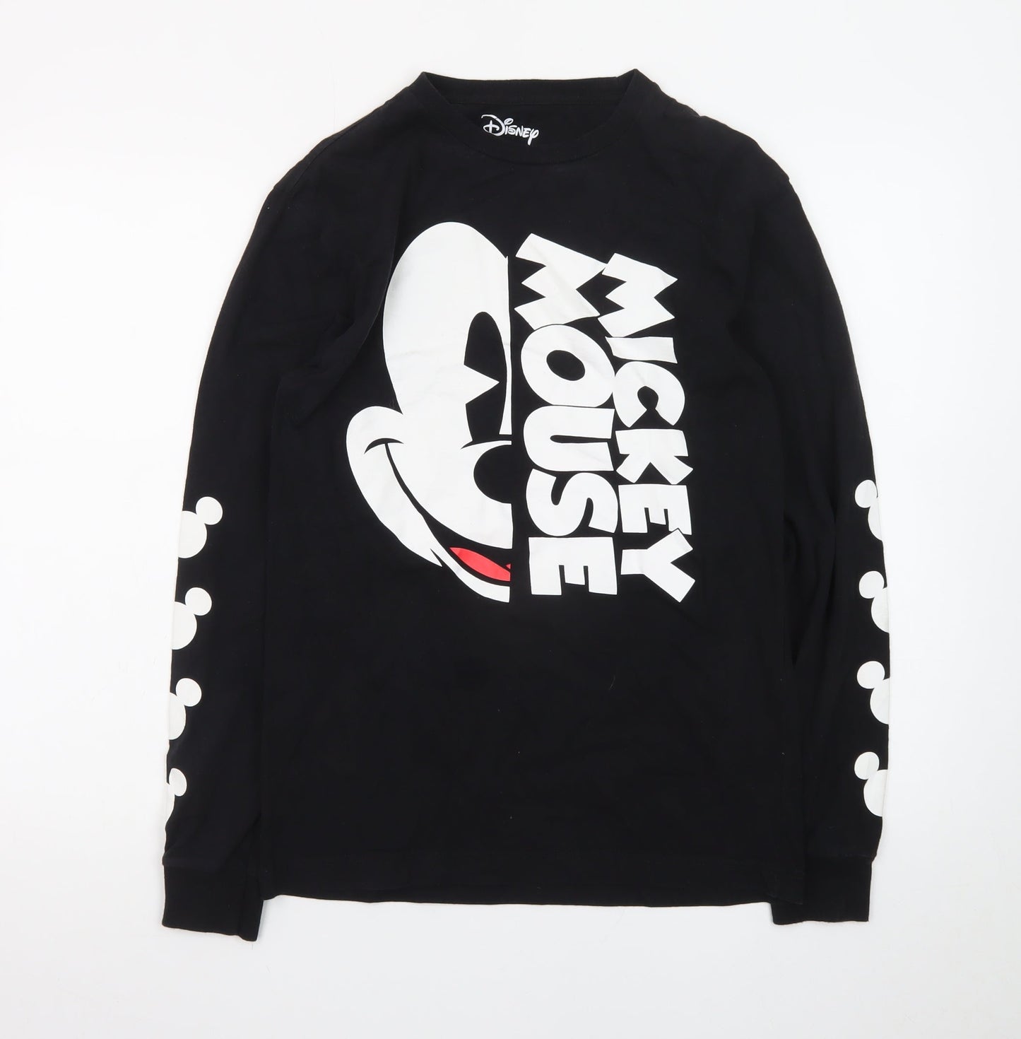 Disney Mickey Mouse Black Long Sleeve Crew Neck T-Shirt Women’s Small