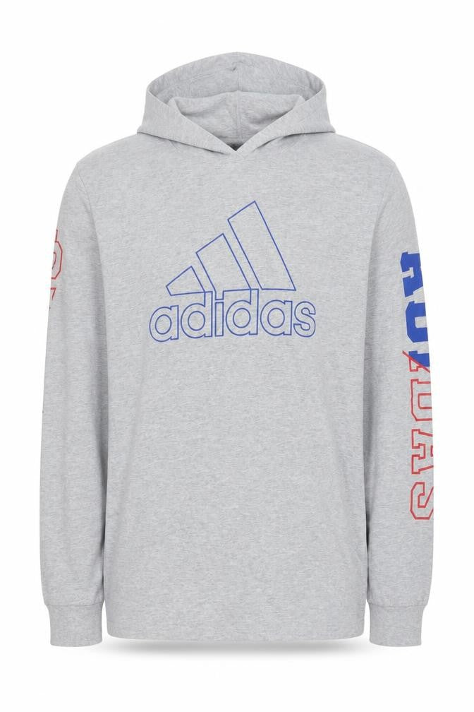 Adidas Men's Grey XL Pullover Hoodie Logo Long Sleeve Sportswear