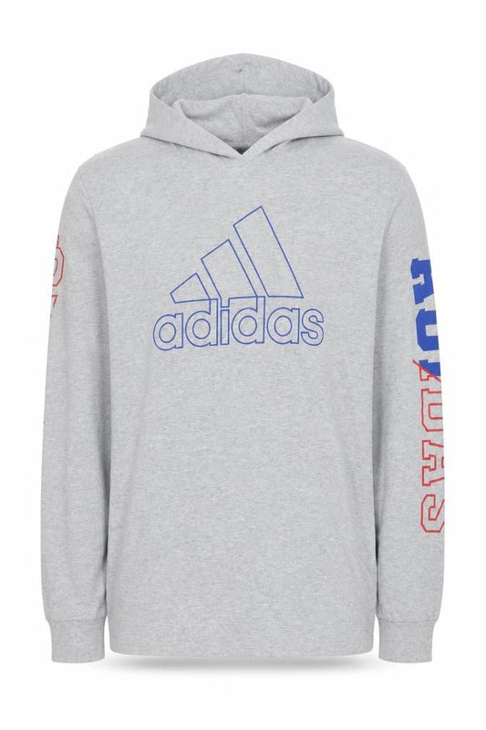 Adidas Men's Grey XL Pullover Hoodie Logo Long Sleeve Sportswear