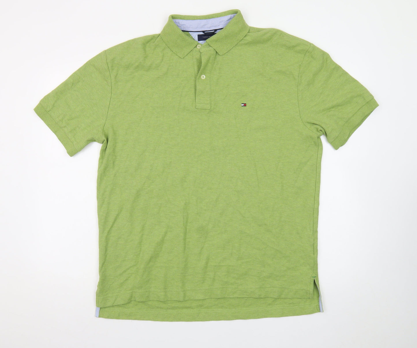 Tommy Hilfiger Men’s Green Cotton Polo Shirt Size L Classic Fit