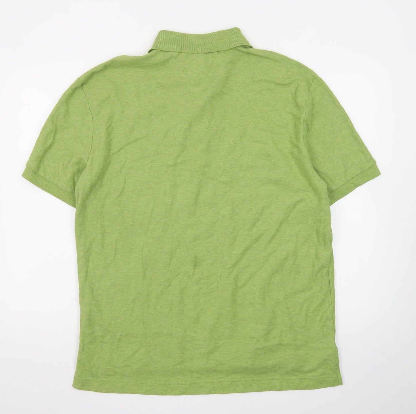 Tommy Hilfiger Men’s Green Cotton Polo Shirt Size L Classic Fit