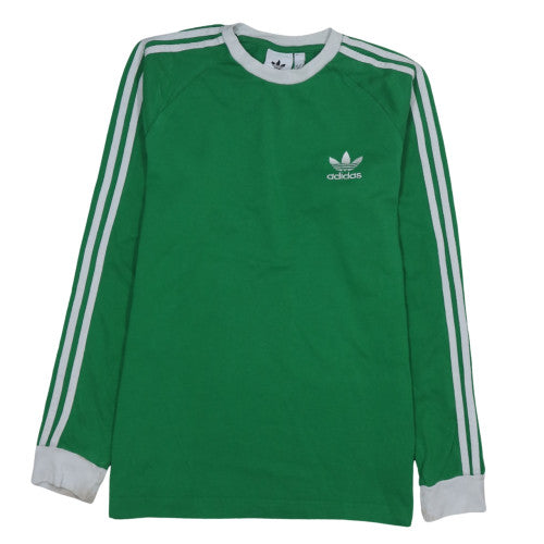 Adidas Men's Green Long Sleeve Crew Neck Sports T-Shirt Small