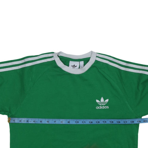 Adidas Men's Green Long Sleeve Crew Neck Sports T-Shirt Small