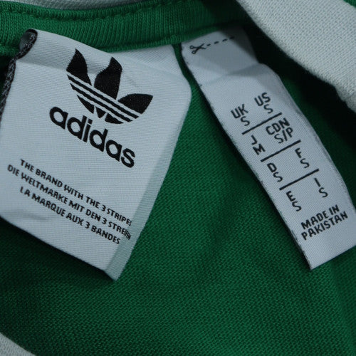 Adidas Men's Green Long Sleeve Crew Neck Sports T-Shirt Small