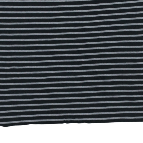 Polo Ralph Lauren Men's Black Grey Striped Custom Slim Fit T-Shirt XL