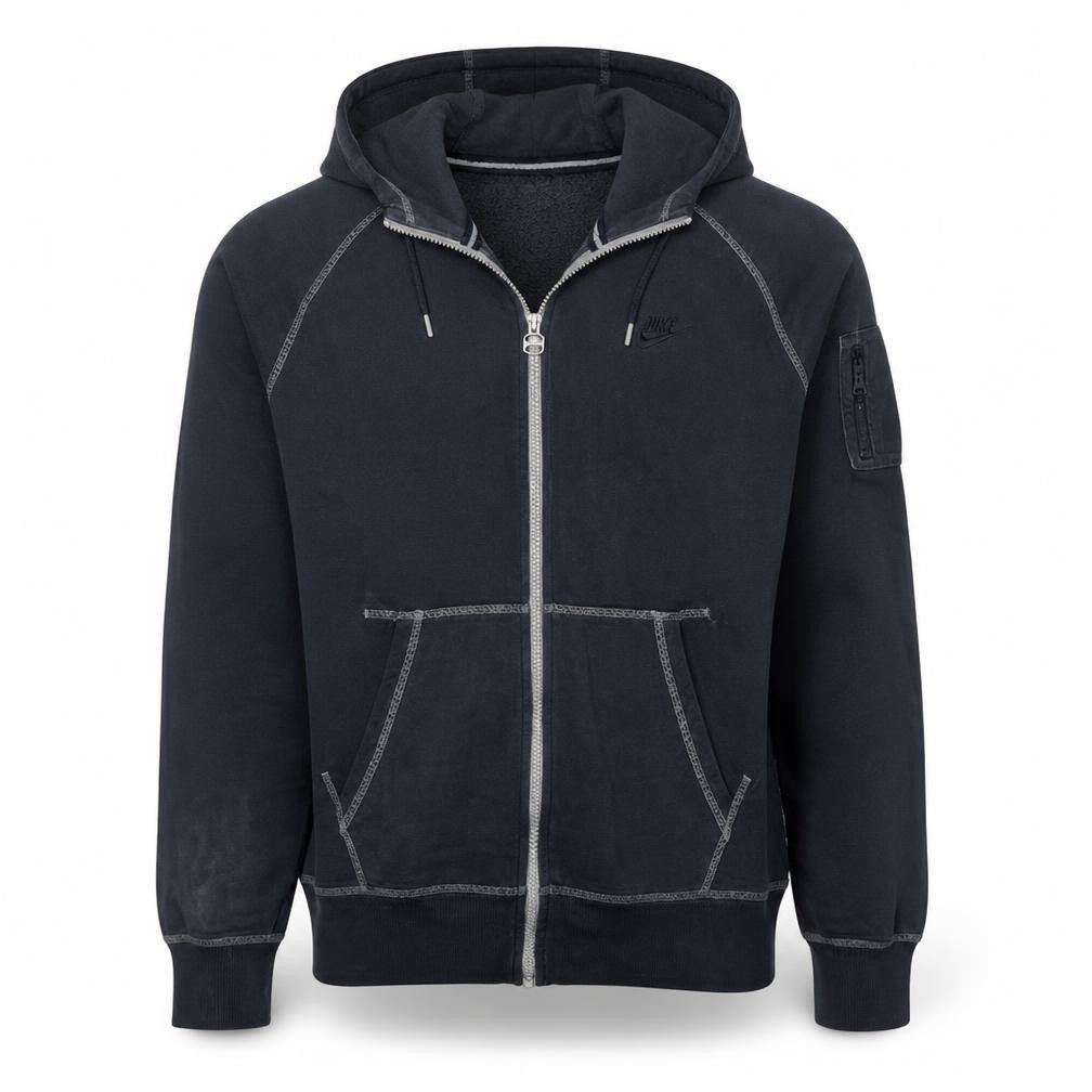 Nike Men's Blue Full Zip Hoodie Size M Cotton Blend