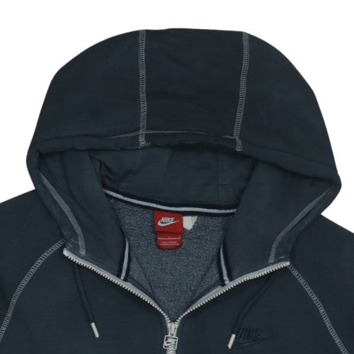 Nike Men's Blue Full Zip Hoodie Size M Cotton Blend