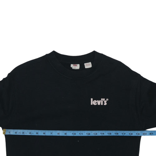 Levi's Men's Black XS Crew Neck Pullover Logo Sweatshirt