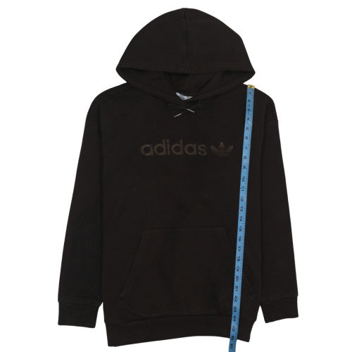 Adidas Womens Black Pullover Hoodie Size 14 Logo Hooded Sweatshirt