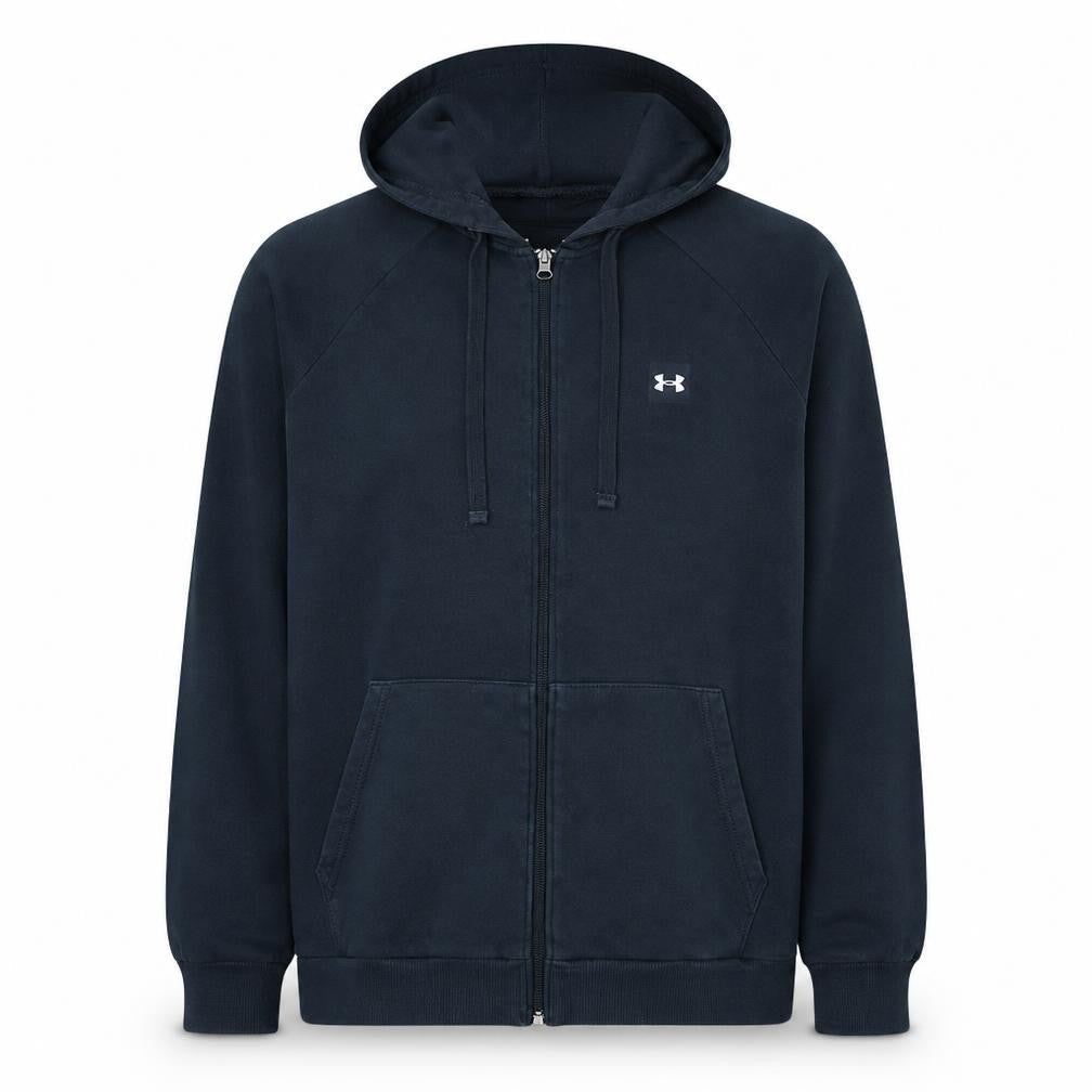 Under Armour Men's Black Full Zip Hoodie L Relaxed Fit Fleece