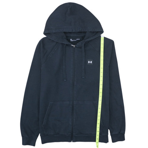 Under Armour Men's Black Full Zip Hoodie L Relaxed Fit Fleece