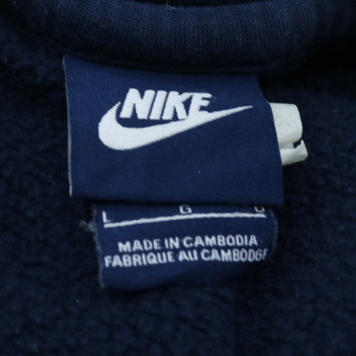Nike Men's Blue Pullover Hoodie L Fleece Logo Sportswear