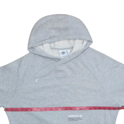 adidas Mens Grey Pullover Hoodie M Logo Graphic Sportswear