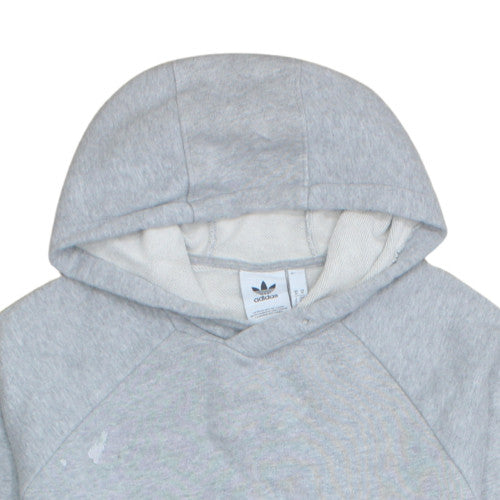 adidas Mens Grey Pullover Hoodie M Logo Graphic Sportswear