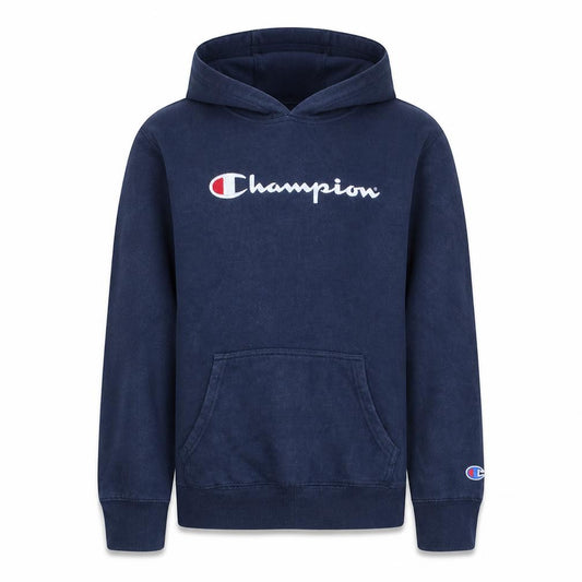 Champion Teens Blue Pullover Hoodie Size 12 Slim Logo Fleece Sweatshirt