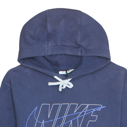 Nike Men's Blue Pullover Hoodie Size M Regular Fit Fleece Logo