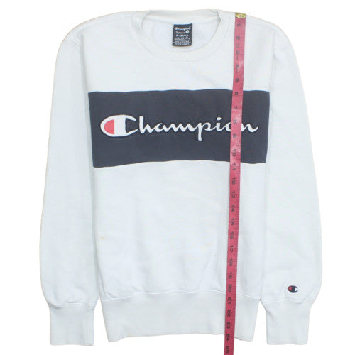 Champion Men's White XS Pullover Sweatshirt Crew Neck Logo Sports Style
