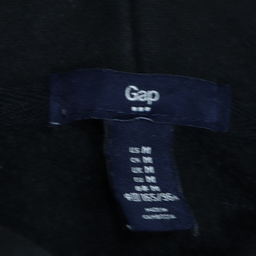 GAP Men Black Full Zip Hoodie M Logo Fleece Sweatshirt