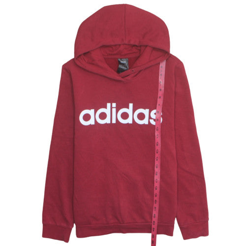 Adidas Men's Red Pullover Hoodie L Regular Fit Logo Sweatshirt