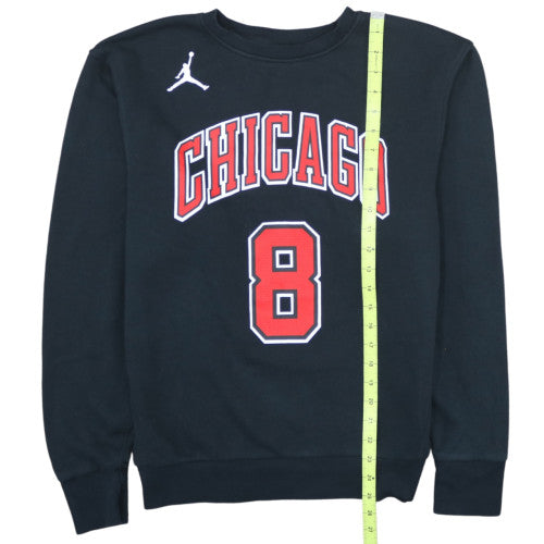 Jordan NBA Chicago Bulls LaVine 8 Black Sweatshirt Mens Small Crew Neck
