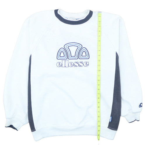 Ellesse Mens White Logo Pullover Sweatshirt Size L