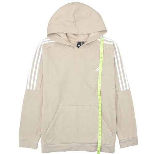 Adidas Men Beige Pullover Hoodie L Beige Fleece Sportswear