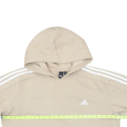 Adidas Men Beige Pullover Hoodie L Beige Fleece Sportswear